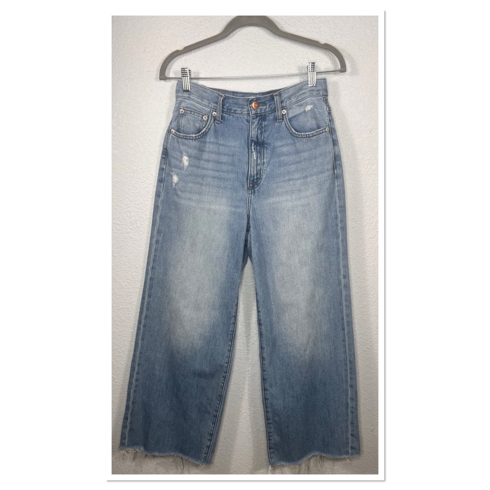 Pistola Raw Hem Ankle Wide Leg Jeans Classic Blue Wide-Leg Jeans Sz 26 Cotton